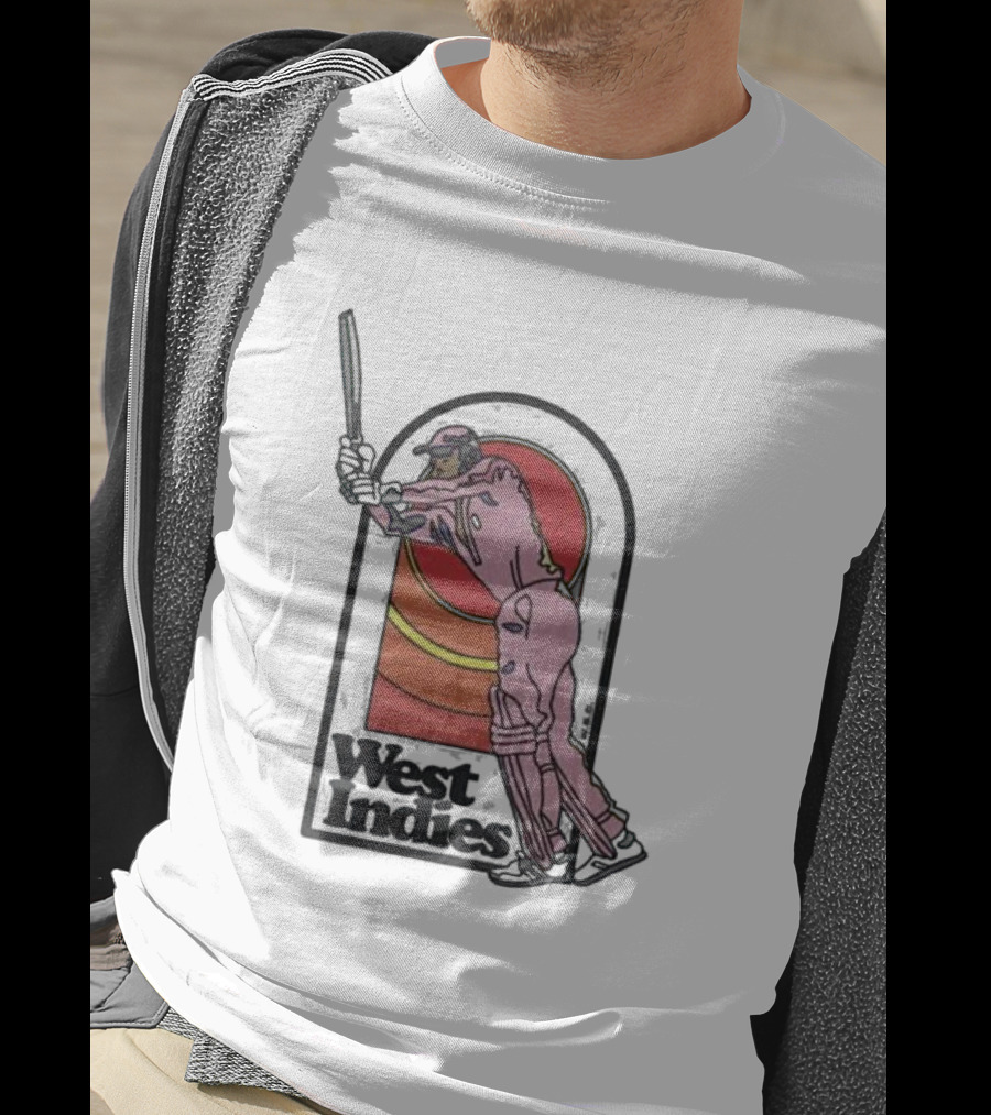 West Indies Cricket Pink 70s Uniform T-Shirt