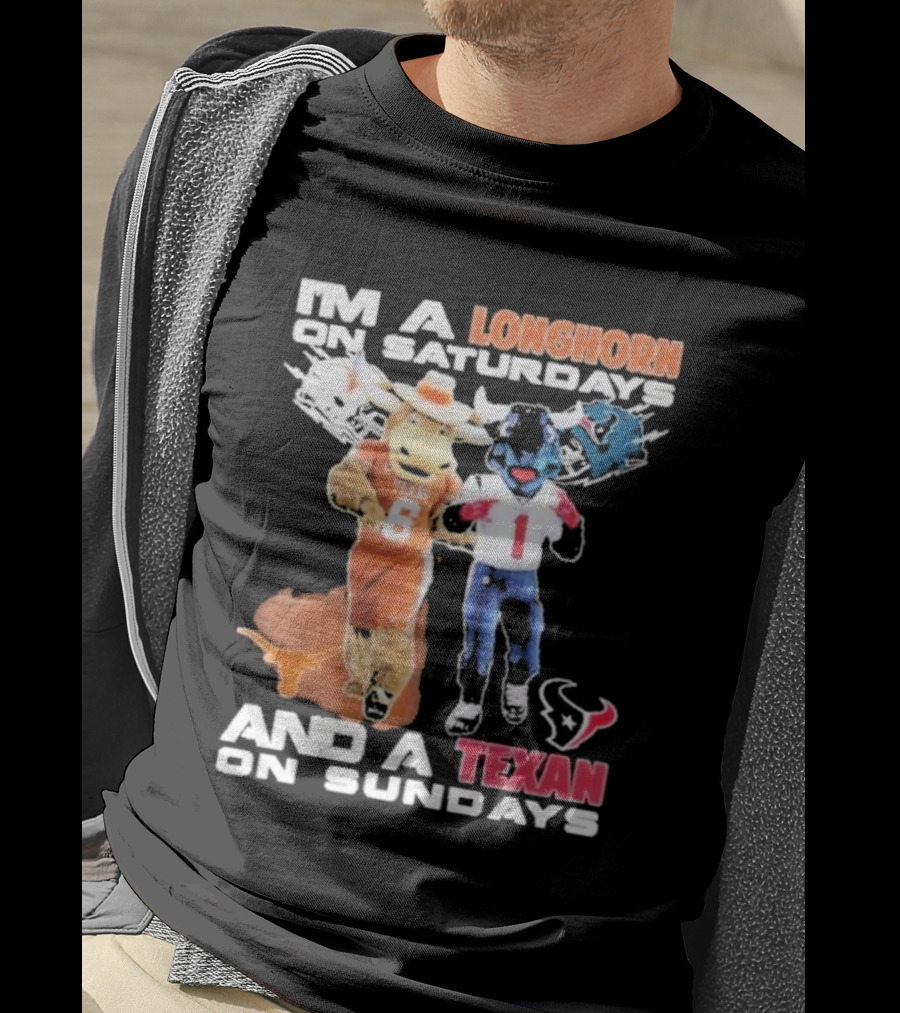 Longhorn On Saturdays Texan On Sundays Football Fan T-Shirt