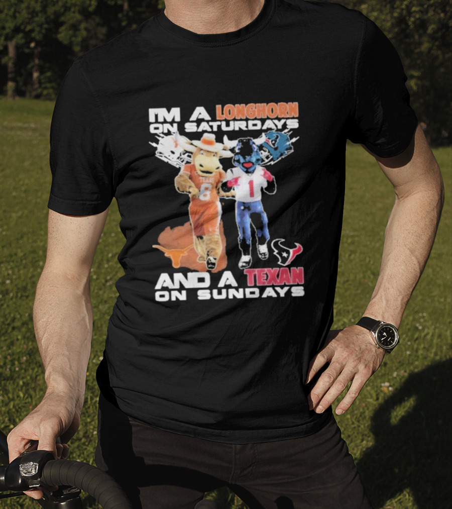 Longhorn On Saturdays Texan On Sundays Football Fan T-Shirt
