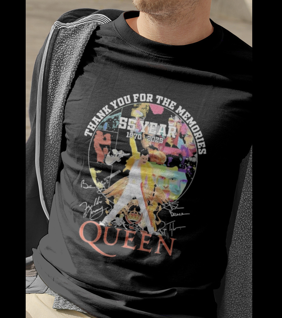 Thank You For The Memories 55 Years 1970-2025 Queen Iconic Band T-Shirt