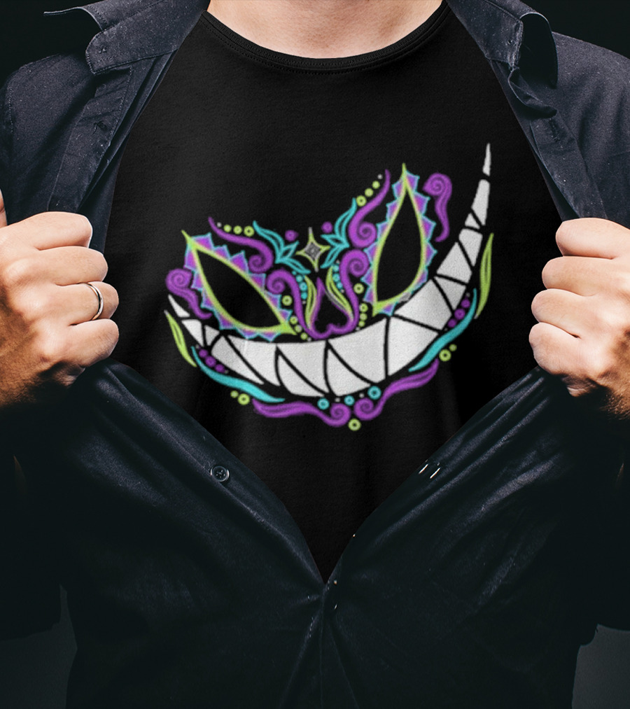 The Catrina Cheshire Cat Inspired Day Of The Dead Style Camiseta Relaxed T-Shirt