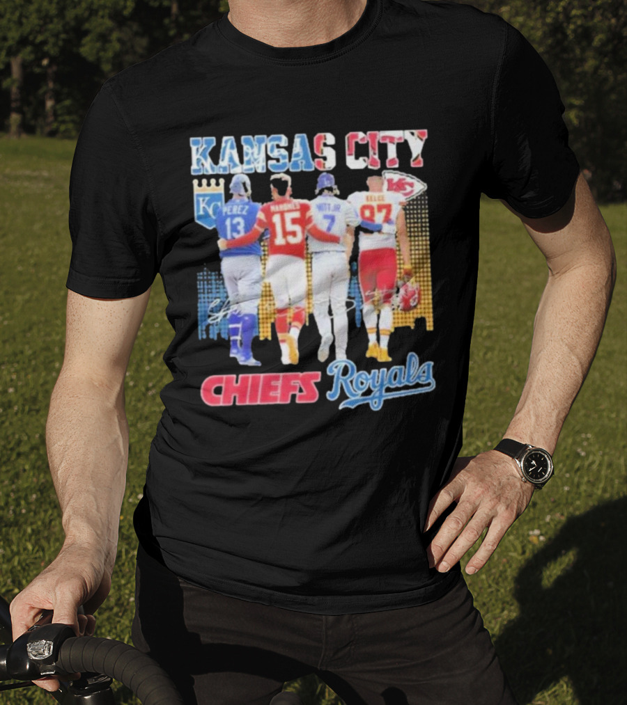 Kansas City Chiefs Royals Perez Mahomes Witt Jr Kelce T-Shirt