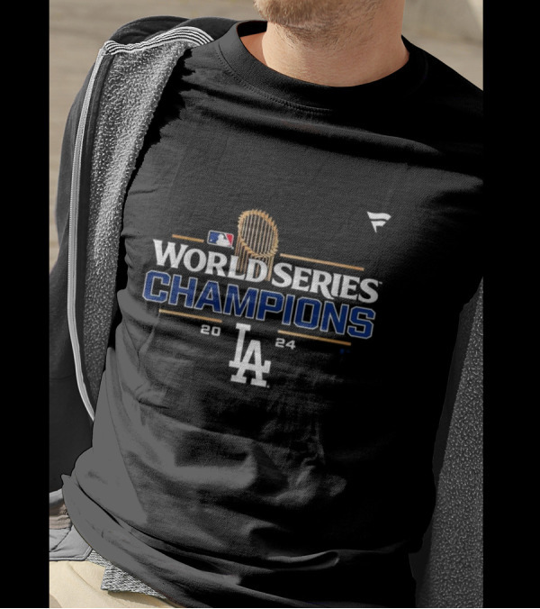 Los Angeles Dodgers 2024 World Series Champions LA Locker Room Extended Sizes T-Shirt