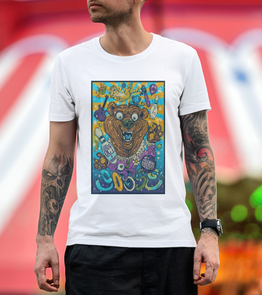 Goose Tour Fillmore Miami Beach October 29-30 2024 Bear Bowling T-Shirt