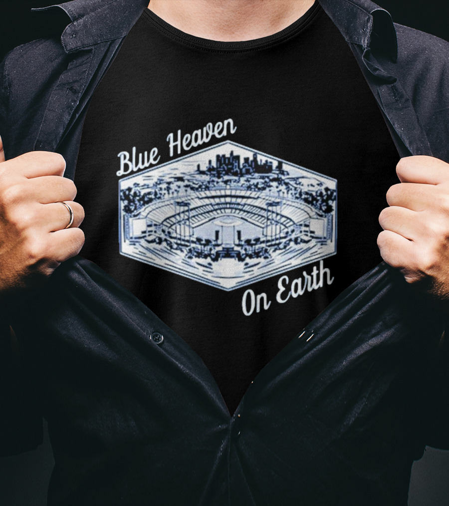 Los Angeles Dodgers Blue Heaven On Earth Stadium Skyline T-Shirt