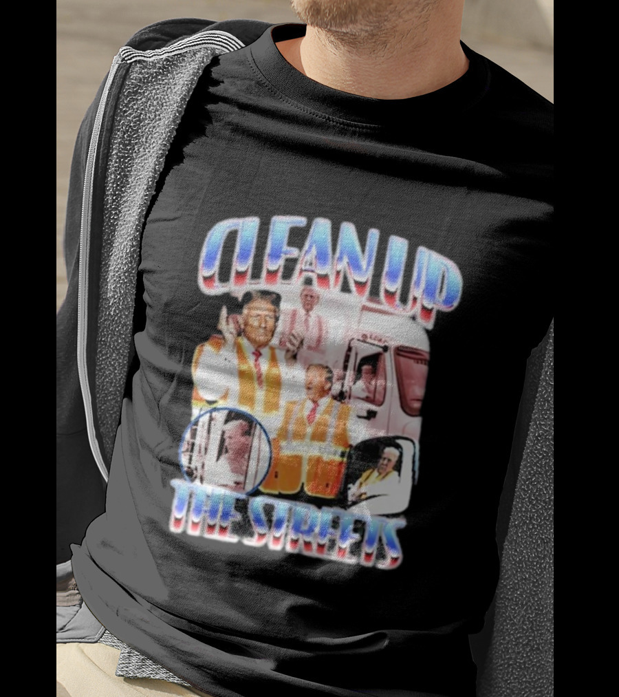 Old Row Clean Up The Streets Iconic Public Figures In Safety Vests T-Shirt