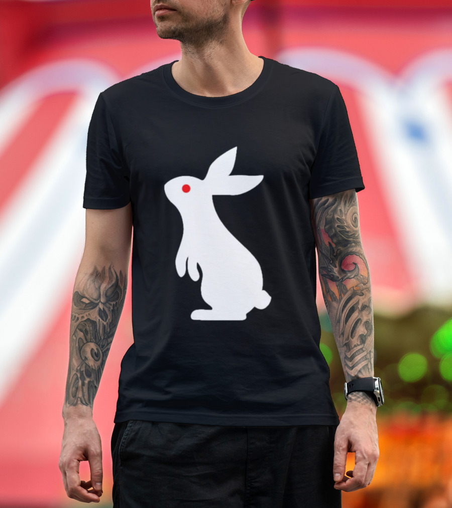 Rabbit Feed Your Head White Rabbit Red Eye T-Shirt