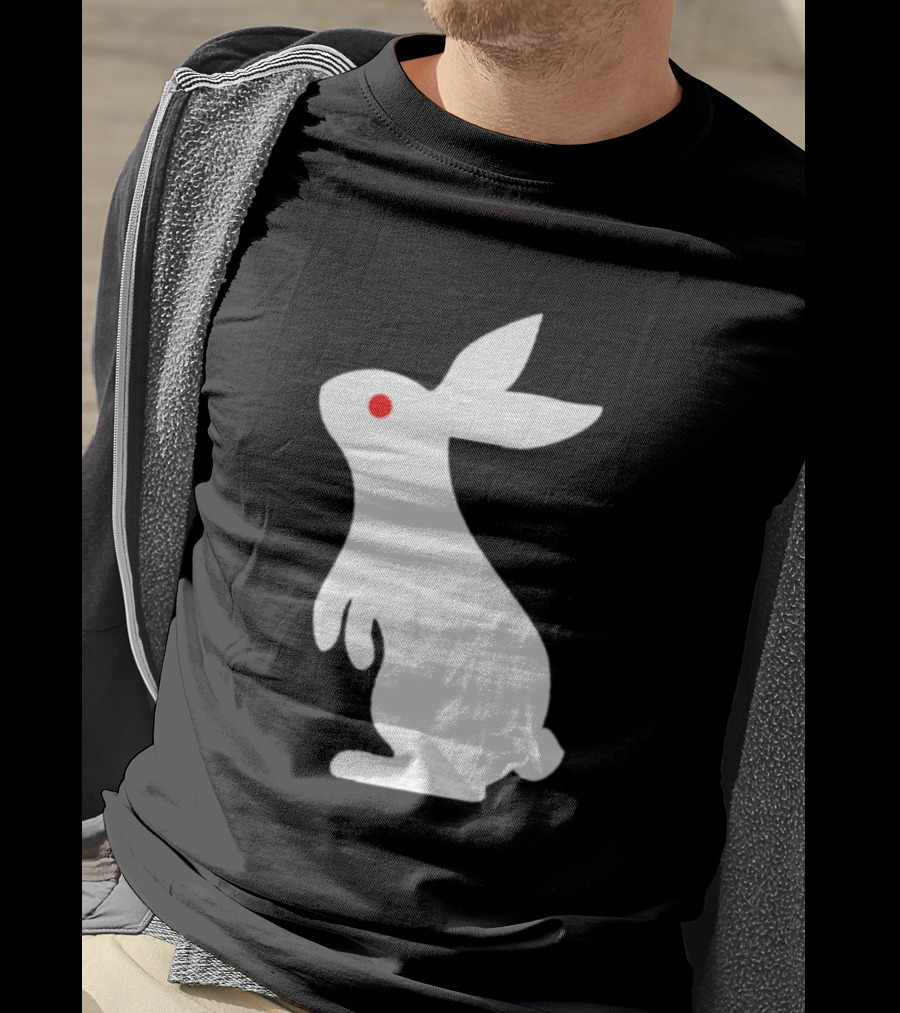 Rabbit Feed Your Head White Rabbit Red Eye T-Shirt