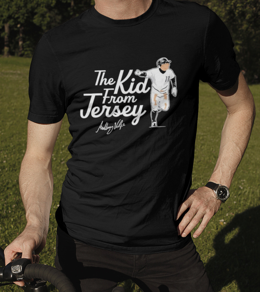Anthony Volpe The Kid From Jersey Baseball Icon Signature T-Shirt
