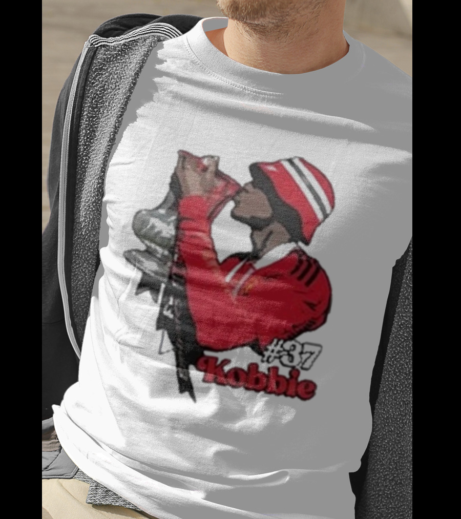 Kobbie #37 Cup Victory Celebration In Red Hoodie And Hat T-Shirt