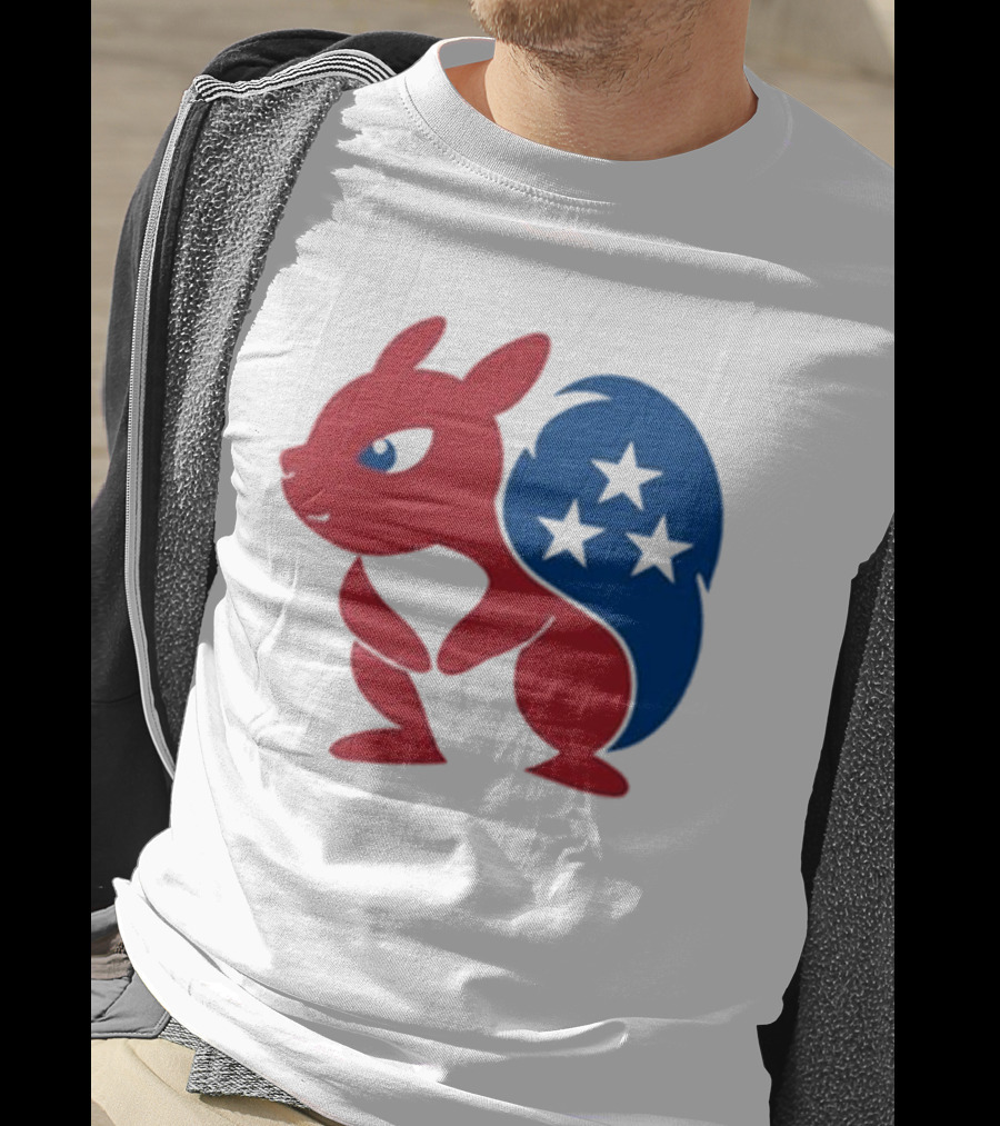 Squirrel Mascot With Stars And GOP Red White Blue T-Shirt