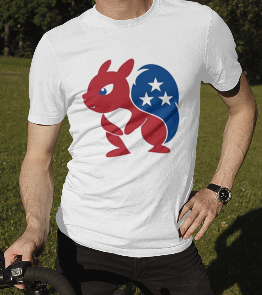 Squirrel Mascot With Stars And GOP Red White Blue T-Shirt