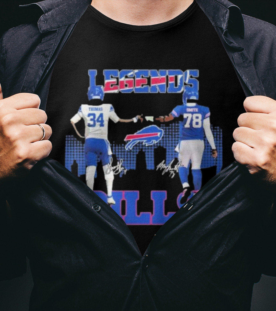 LEGENDS BILLS Thomas Smith 34 78 Buffalo Bills T-Shirt