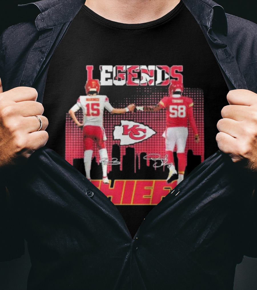 Legends Kansas City Chiefs Patrick Mahomes Derrick Thomas T-Shirt