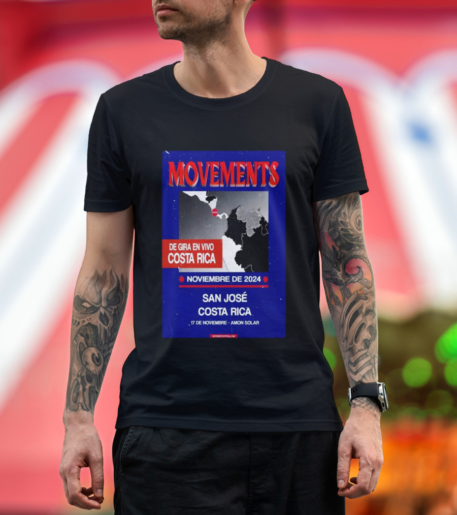 Movements En Vivo Costa Rica Noviembre 2024 San José Amon Solar Tour T-Shirt