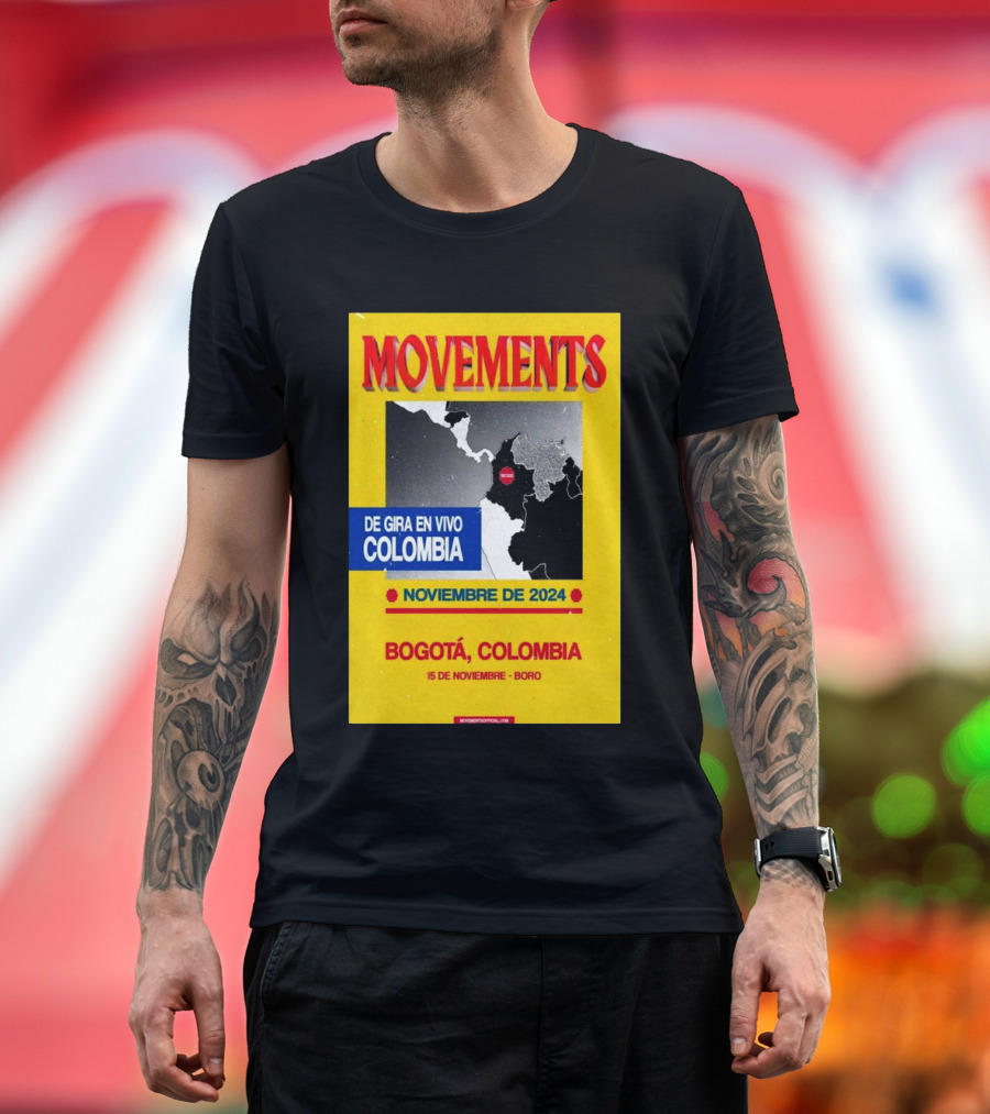 Movements Gira en Vivo Noviembre 2024 Bogotá Colombia Boro Room Nov 15 T-Shirt
