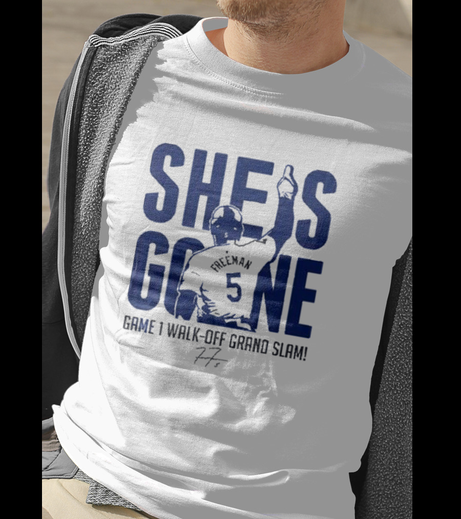 Freddie Freeman She Is Gone Baseball Game 1 Walk-Off Grand Slam T-Shirt