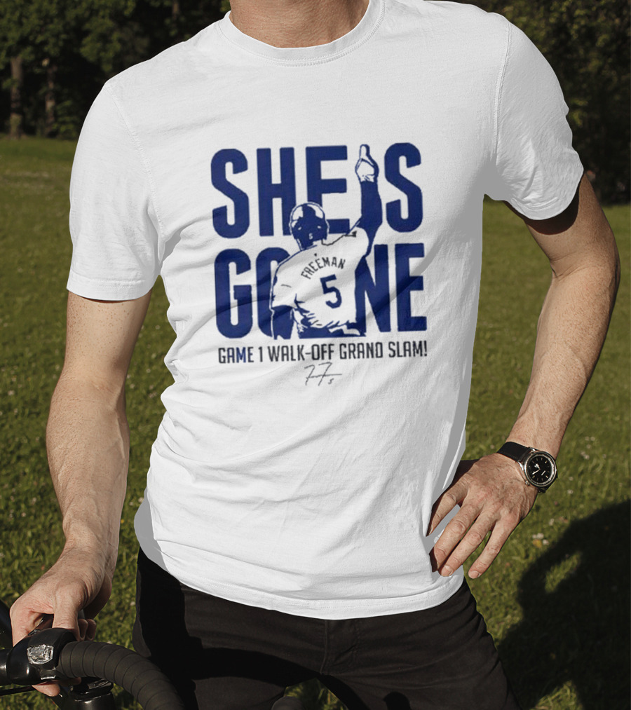Freddie Freeman She Is Gone Baseball Game 1 Walk-Off Grand Slam T-Shirt