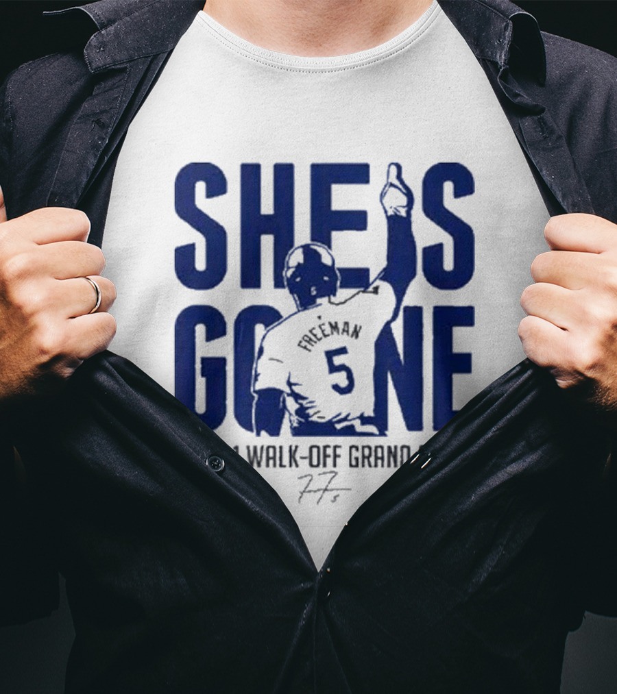 Freddie Freeman She Is Gone Baseball Game 1 Walk-Off Grand Slam T-Shirt