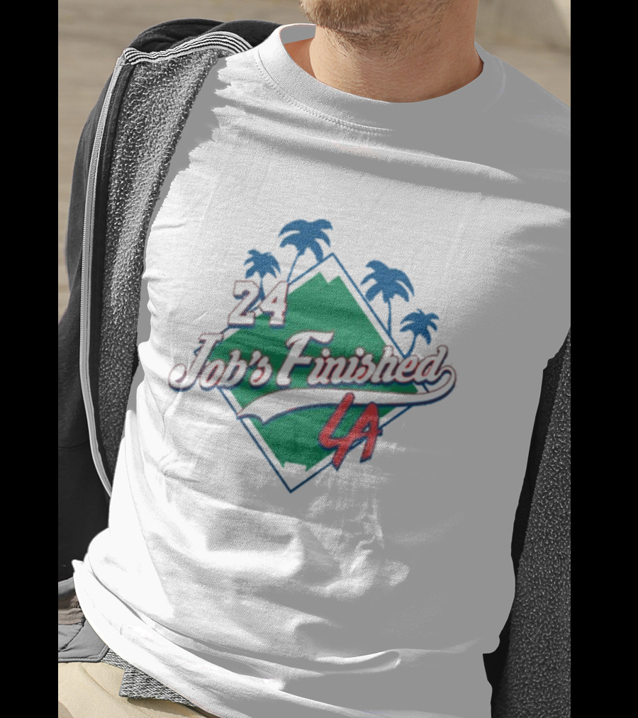 Jack Flaherty Dodgers LA 24 Job’s Finished Palm Trees T-Shirt