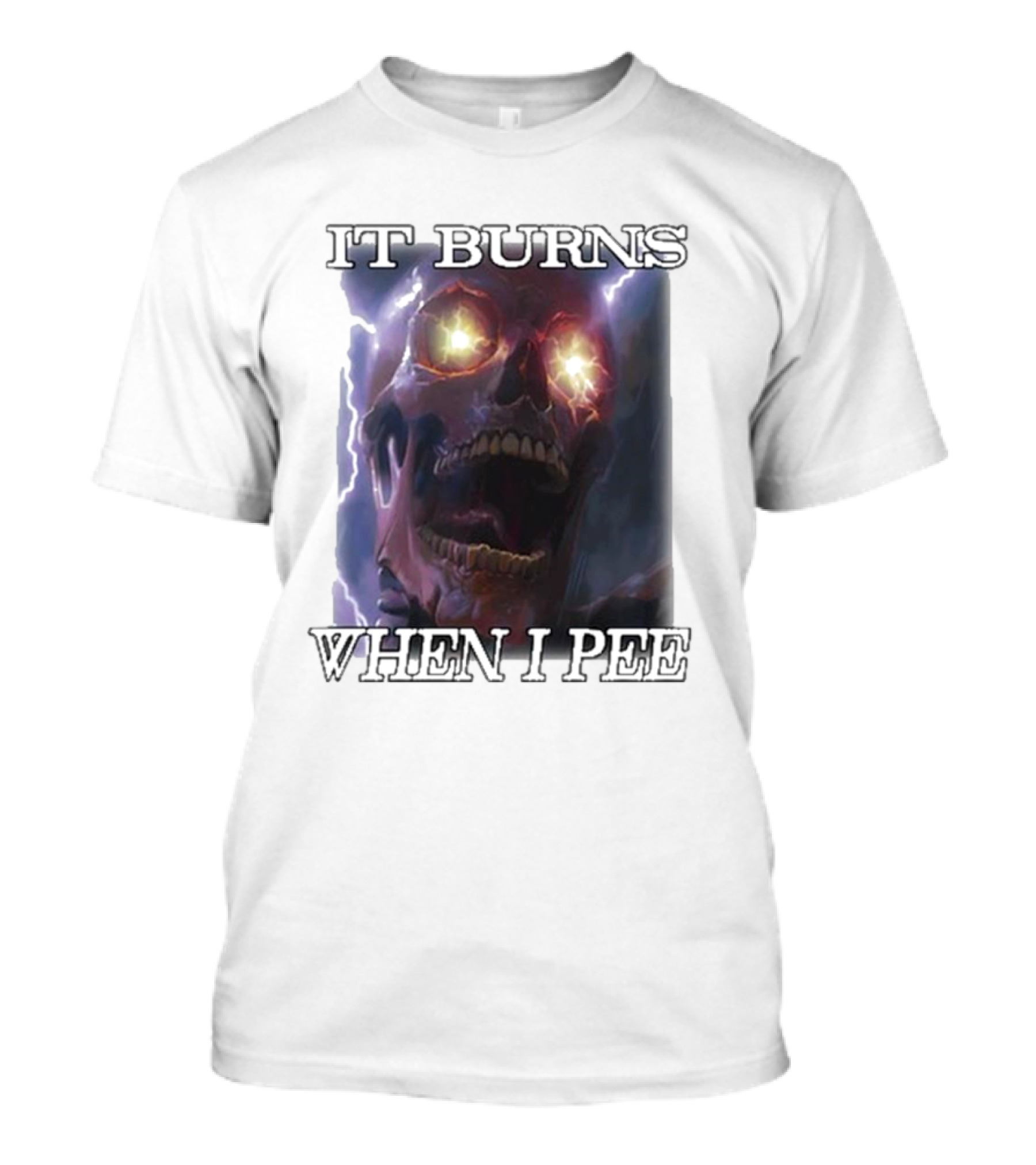 Orbitalclothing It Burns When I Pee Glowing Skull T-Shirt