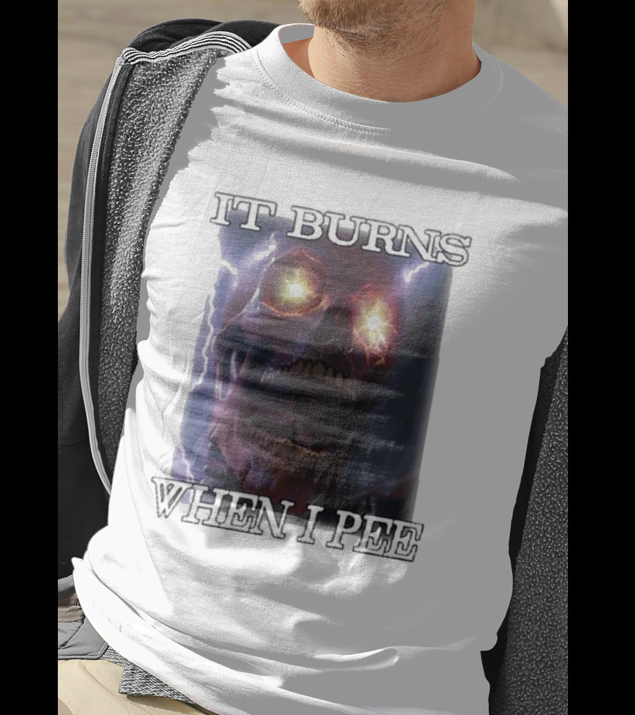 Orbitalclothing It Burns When I Pee Glowing Skull T-Shirt