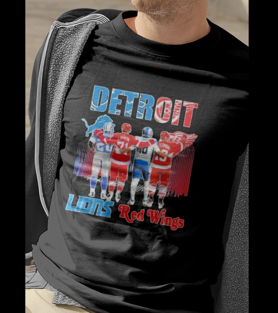 Detroit Lions Red Wings Legends Larkin Goff Yzerman T-Shirt