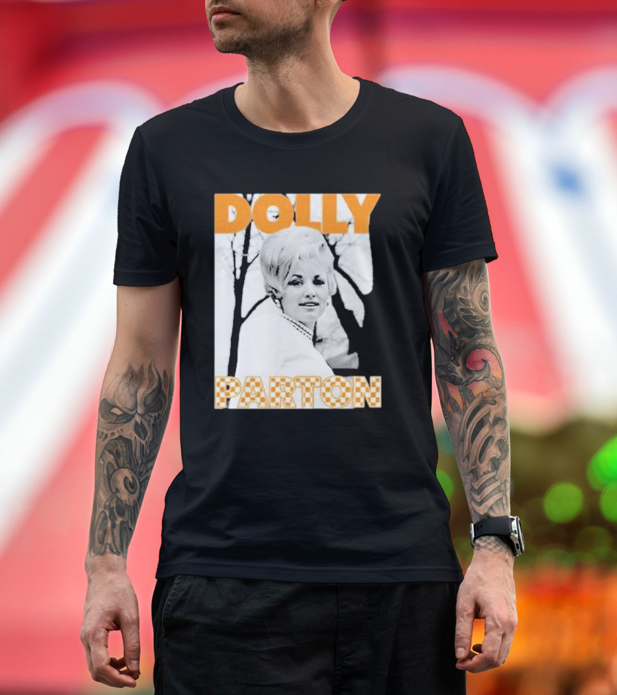 Dolly Parton Tennessee Checkerboard Distressed Thrifted T-Shirt