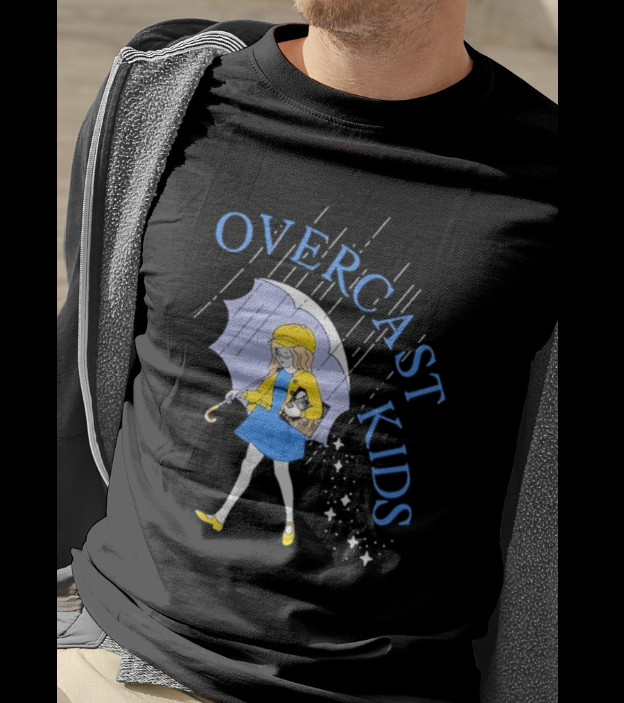Overcast Kids Under Umbrella T-Shirt
