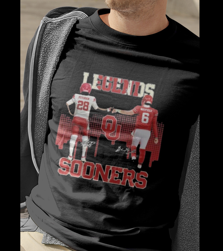 Legends Sooners Oklahoma Adrian Peterson Baker Mayfield T-Shirt