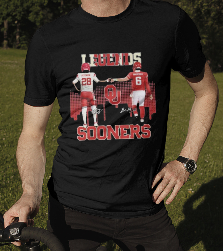 Legends Sooners Oklahoma Adrian Peterson Baker Mayfield T-Shirt
