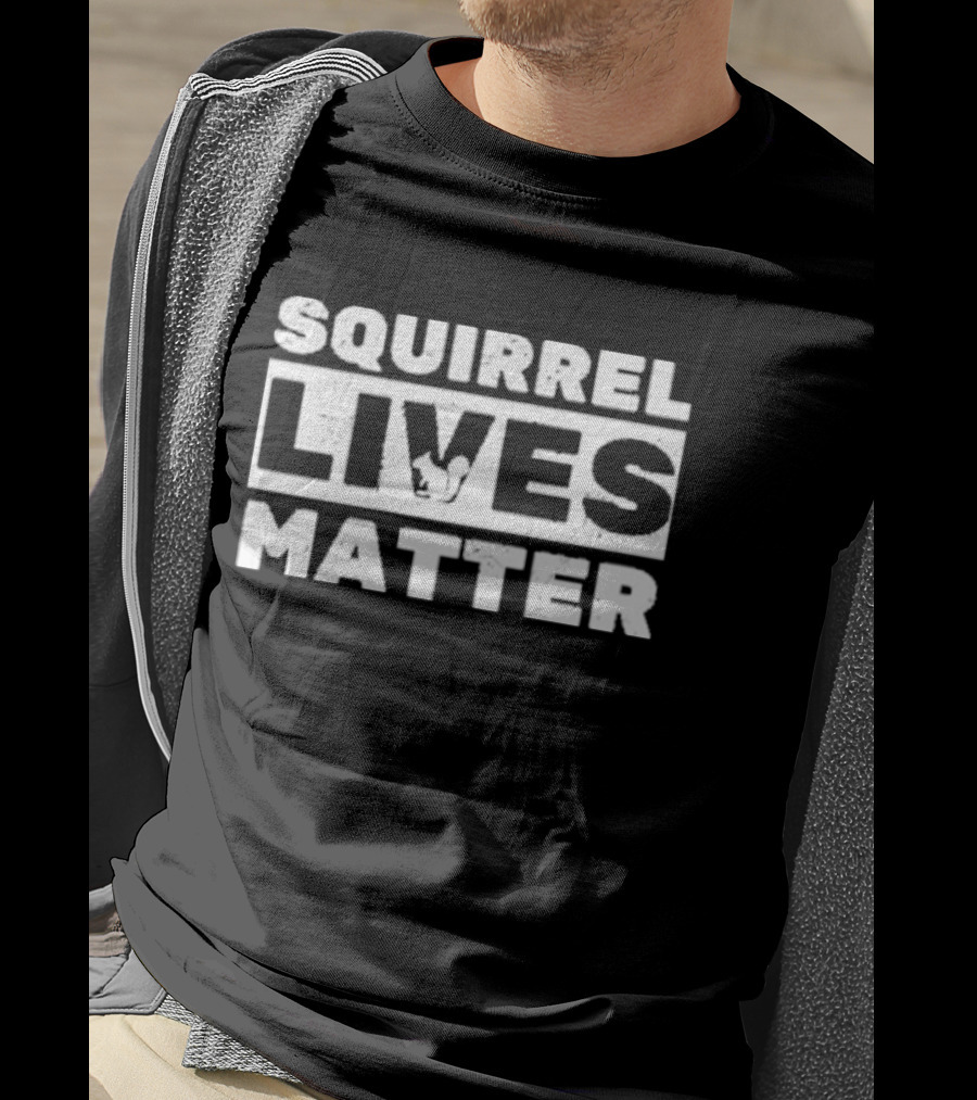 Squirrel Lives Matter Black Bold Text Logo With Squirrel T-Shirt