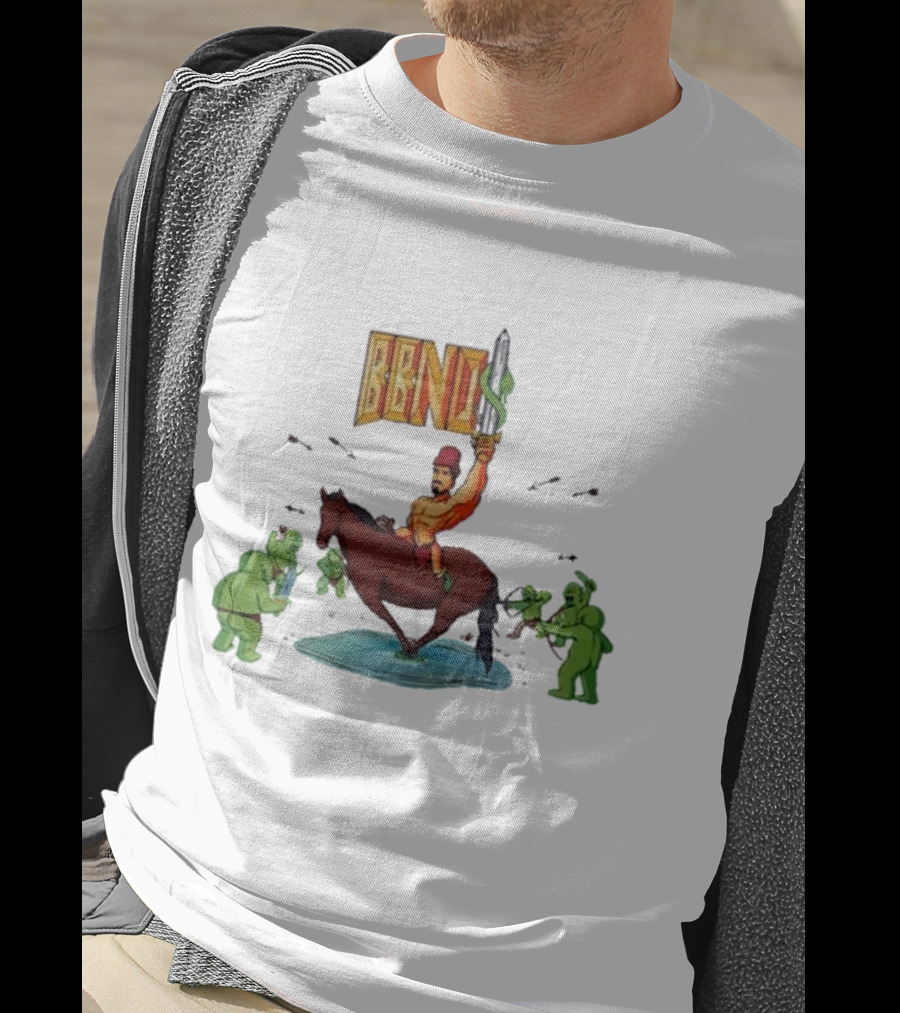 BBNo$ Sword Riding Horse Surrounded By Green Creatures T-Shirt