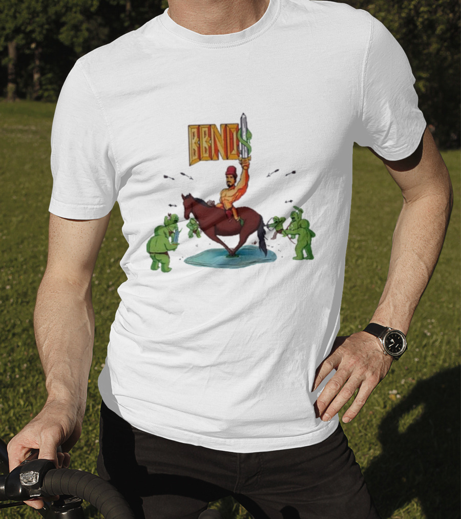 BBNo$ Sword Riding Horse Surrounded By Green Creatures T-Shirt