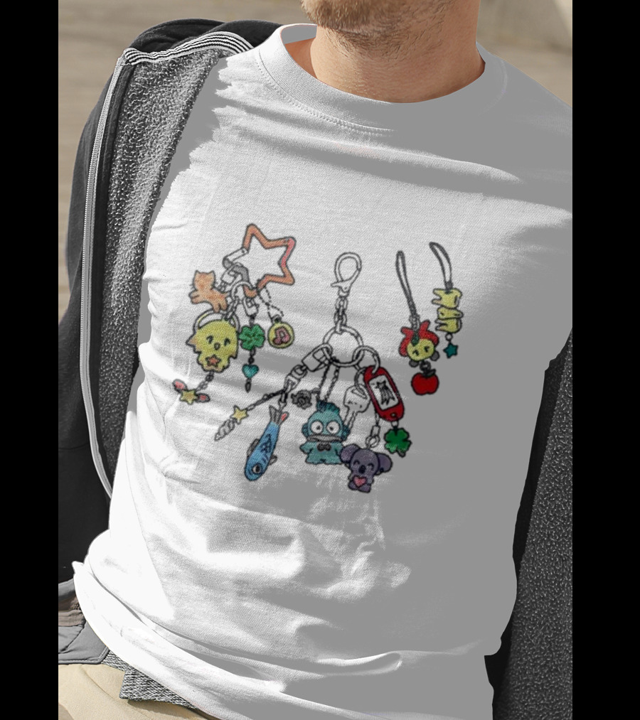 Etherfield Anikanik Girlie Buzz Words Keychain Charms Star Fish Clover Frog Bear T-Shirt