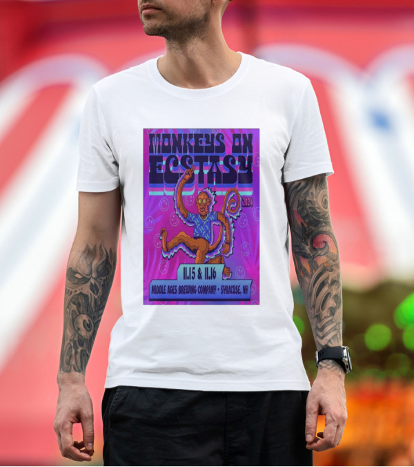 Premium T-Shirt: Moe. Monkeys on Ecstasy 2024 November 15th and 16th Middle Ages Brewing Company Syracuse NY T-Shirt Moe. Monkeys on Ecstasy 2024 November 15th and 16th Middle Ages Brewing Company Syracuse NY T-Shirt