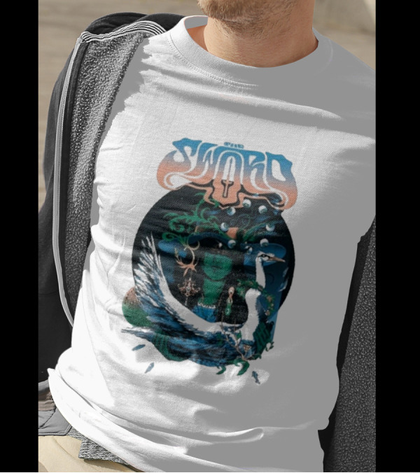 The Sword Nov 4 2024 Levitation Stubbs Austin TX Psychedelic Art Swan T-Shirt