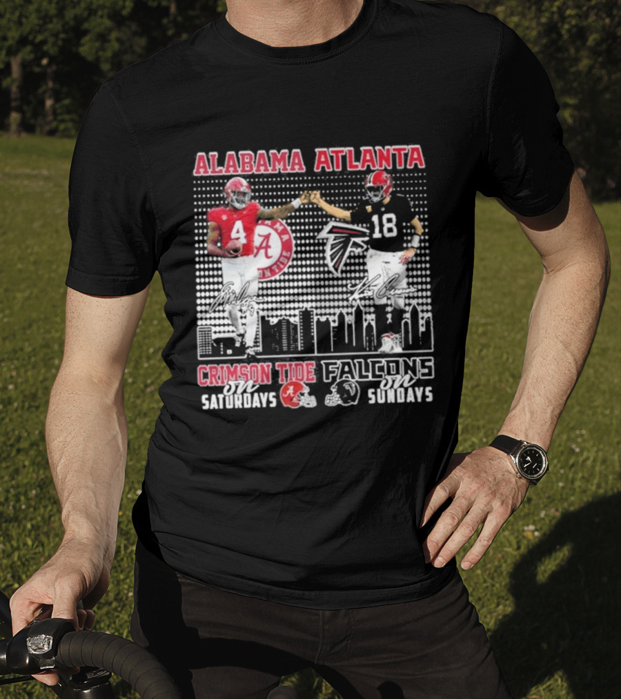 Alabama Atlanta Crimson Tide On Saturdays Falcons On Sundays T-Shirt
