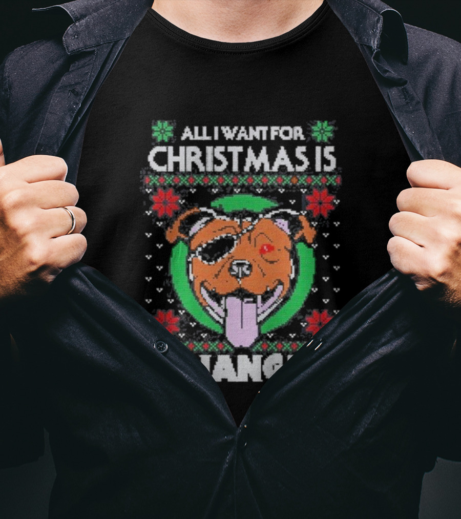 All I Want For Christmas Is Bojangles Dog Holiday T-Shirt