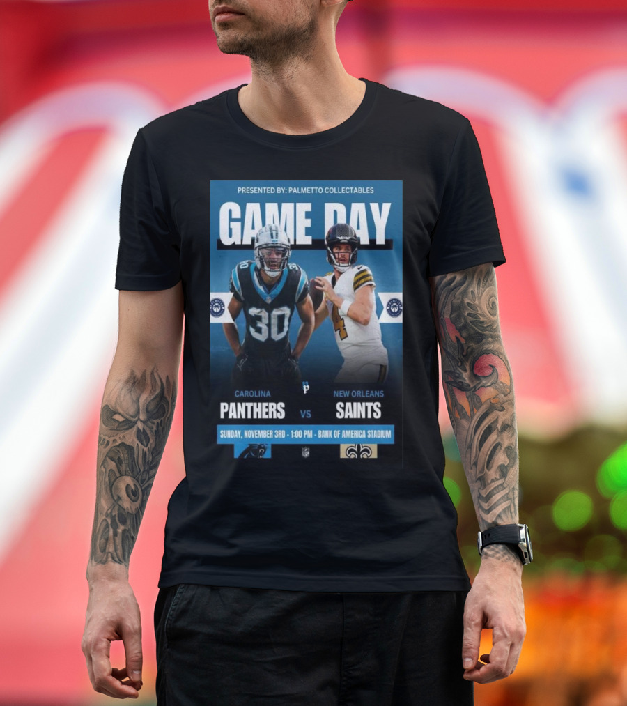 Carolina Panthers Vs New Orleans Saints Game Day Bank Of America Stadium November 3 T-Shirt