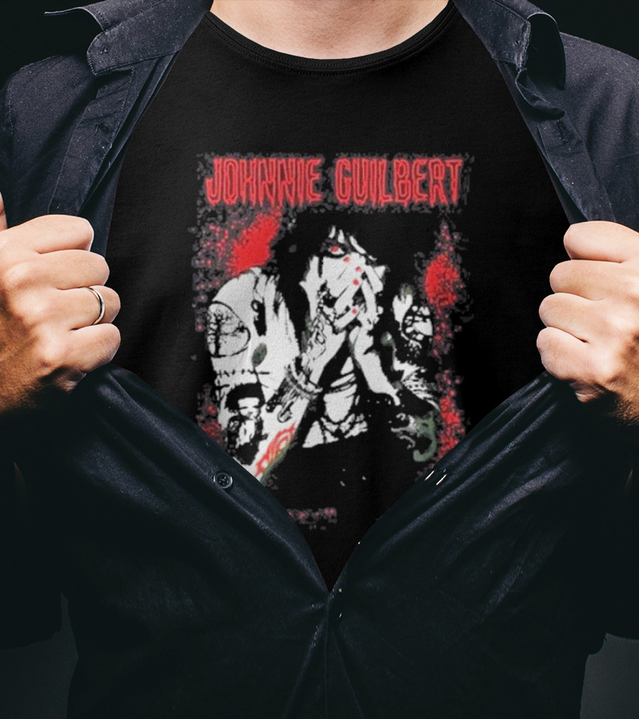 Johnnie Guilbert Red And Black Artistic Tattoo T-Shirt
