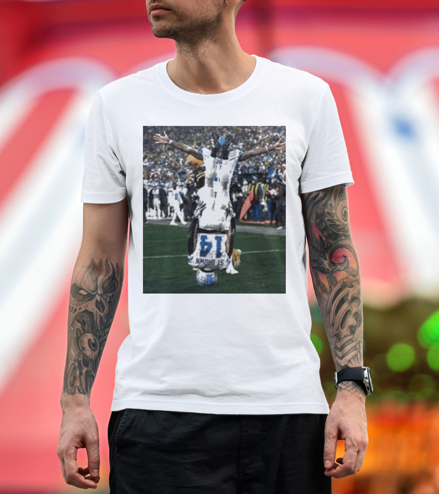Amon Ra St Brown Ice Cold Touchdown Celebration Football Detroit Lions T-Shirt