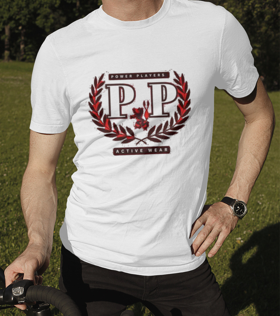 Power Players Active Wear PP Laurels Lion Emblem T-Shirt