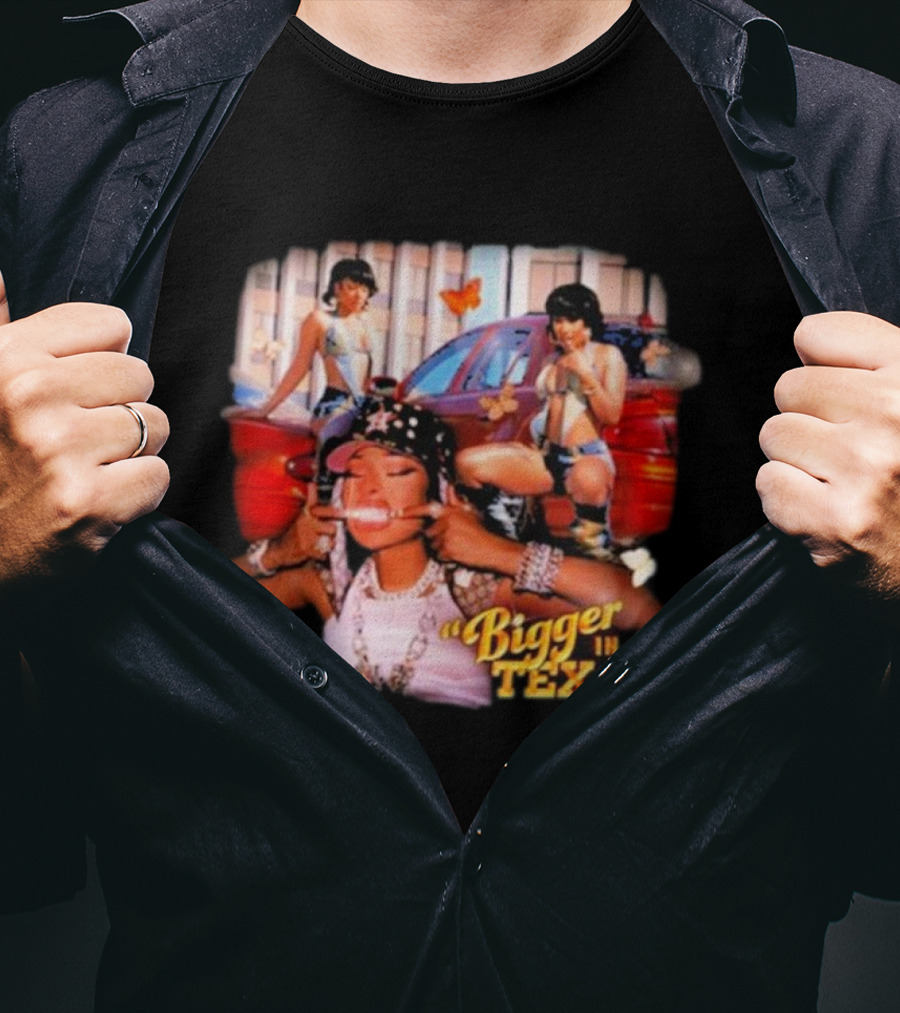 Bigger In Texas Retro Car And Girls T-Shirt