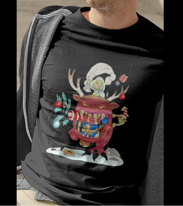 Grotmas Gitz Merry Gitmas Festive Creature With Antlers And Gifts T-Shirt