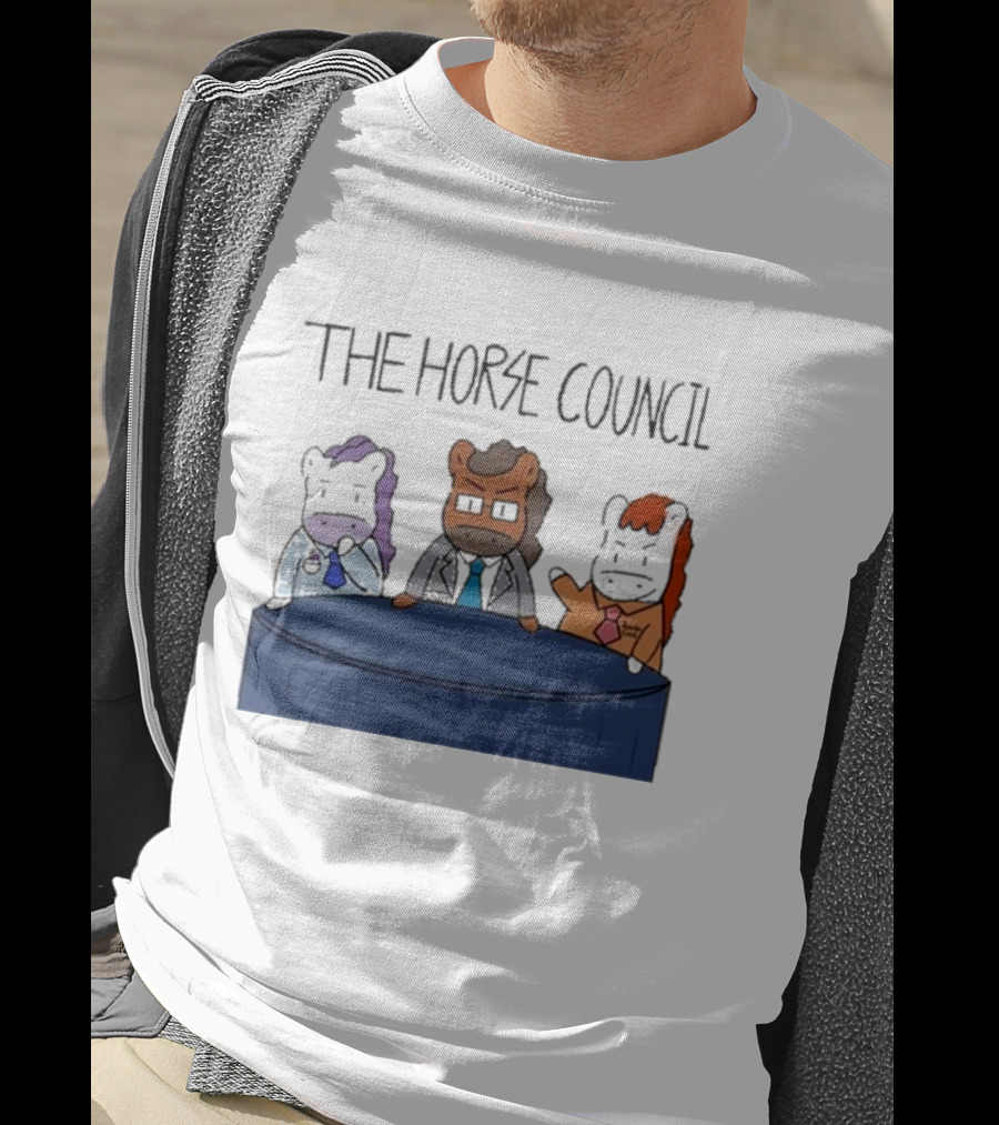 Jimothy Cool The Horse Council Cartoon Panel Meeting T-Shirt