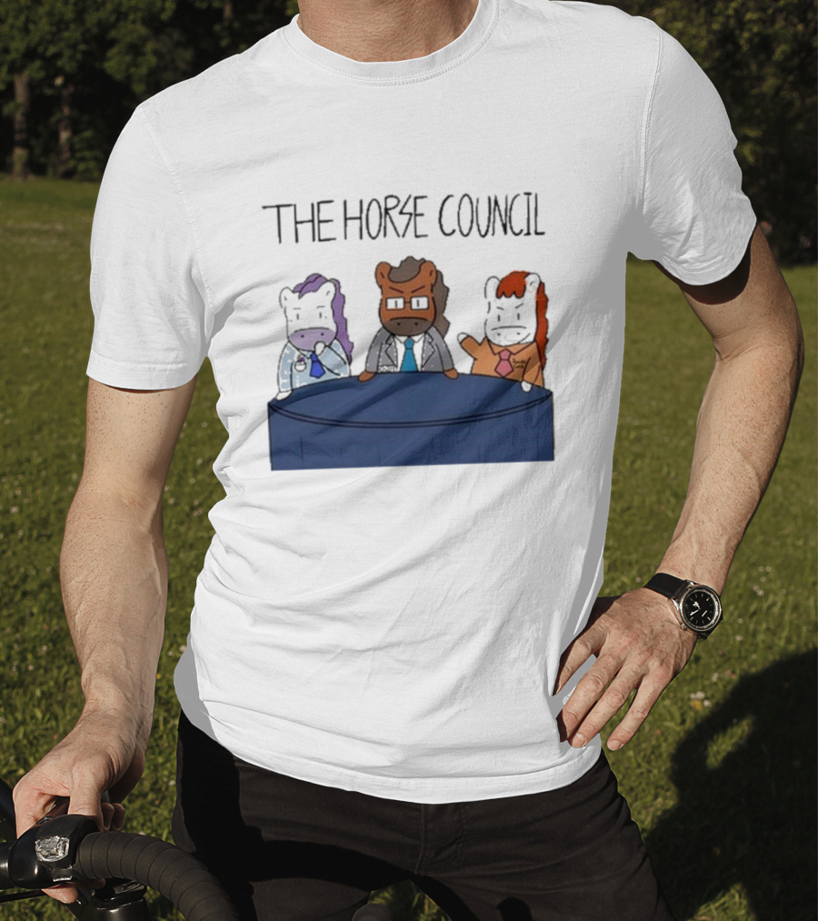 Jimothy Cool The Horse Council Cartoon Panel Meeting T-Shirt