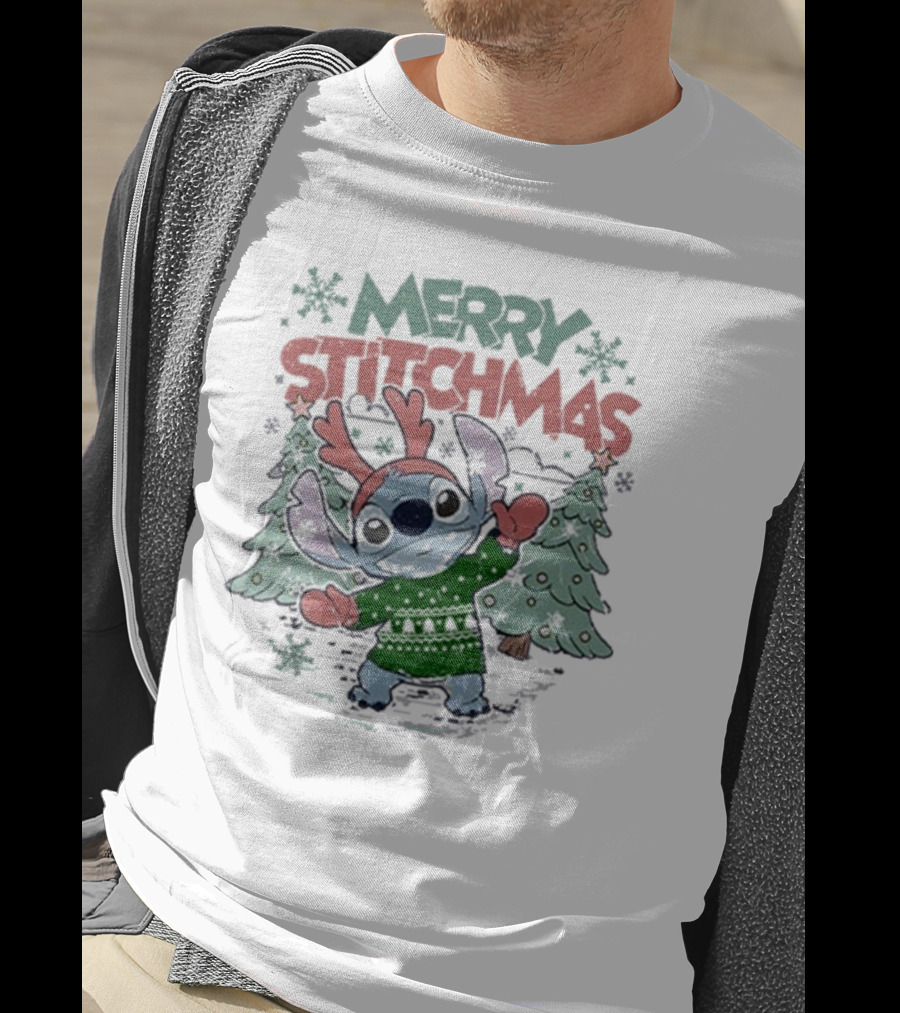 Merry Stitchmas Lilo And Stitch Christmas Holiday T-Shirt