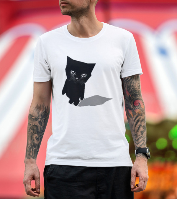 Premium T-Shirt: Sluj Art Bro Cute Black Cat Pixelated T-Shirt Sluj Art Bro Cute Black Cat Pixelated T-Shirt