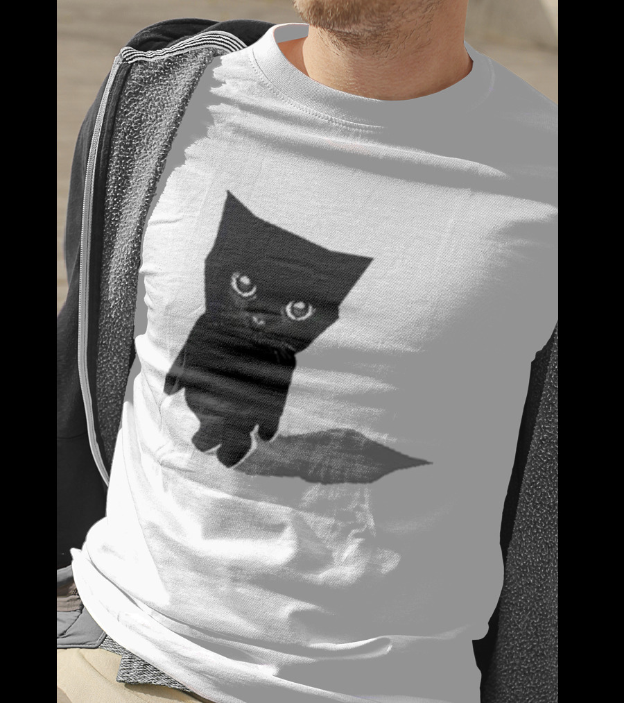Sluj Art Bro Cute Black Cat Pixelated T-Shirt
